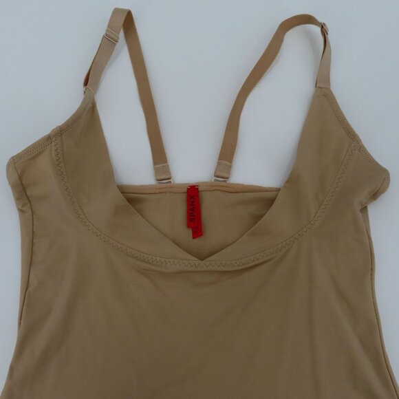 Spanx Womens Extra Large XL Simplicity Solid Beige Open Bust Tank Top Shapewear - Picture 2 of 11